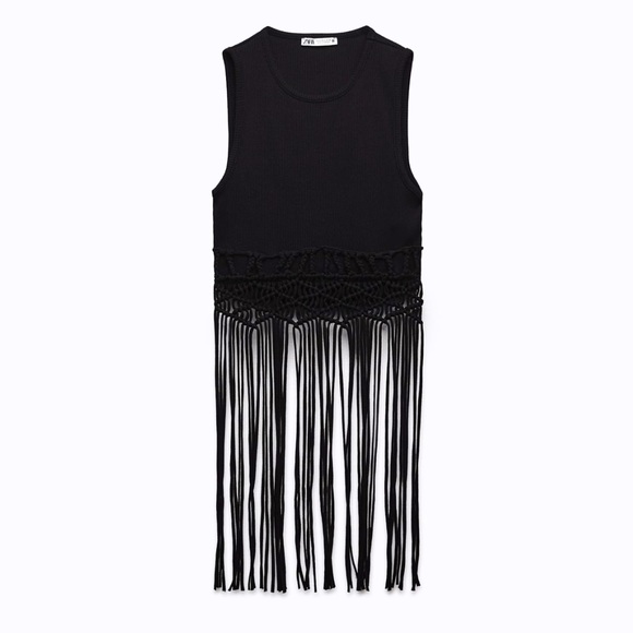 Zara Tops - ZARA MIXED MACRAMÉ TOP